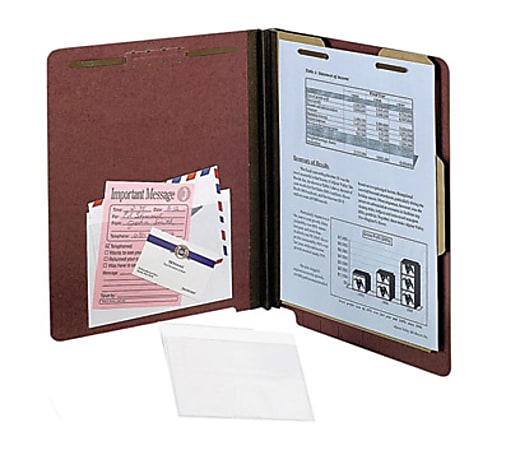 Pendaflex Self-Adhesive Clear Vinyl Pockets, 3"H x 5"W, Rectangular, Clear, White, Vinyl, 100 / Box