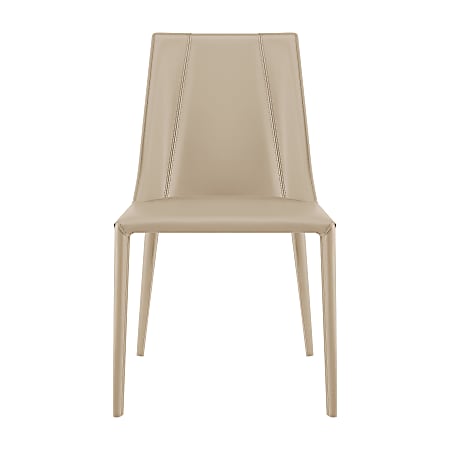 Eurostyle Kalle Faux Leather Side Accent Chair, Light Gray