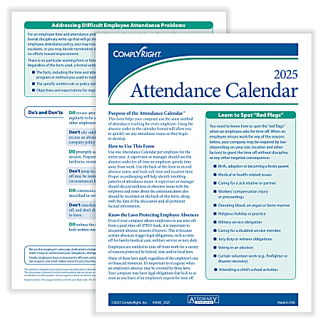 Attendance Poster Package –  LLC