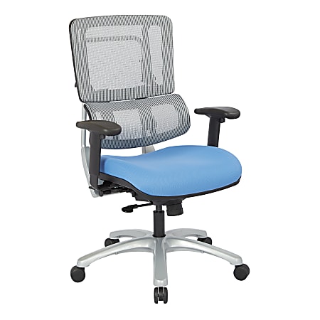 Office Star Pro Line II Pro X996 Vertical Mesh High Back Chair, Gray/Sky/Silver