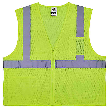 Ergodyne GloWear® Safety Vest, Treated Polyester Hi-Vis 8256Z, Class 2, 2X/3X, Lime