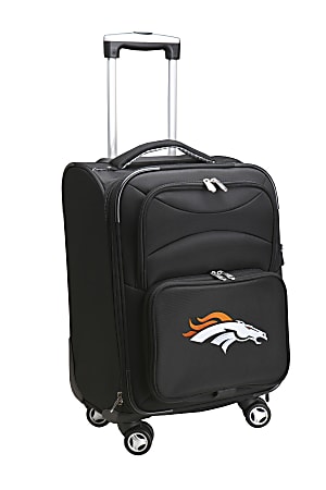 Denco ABS Upright Rolling Carry-On Luggage, 21"H x 13"W x 9"D, Denver Broncos, Black