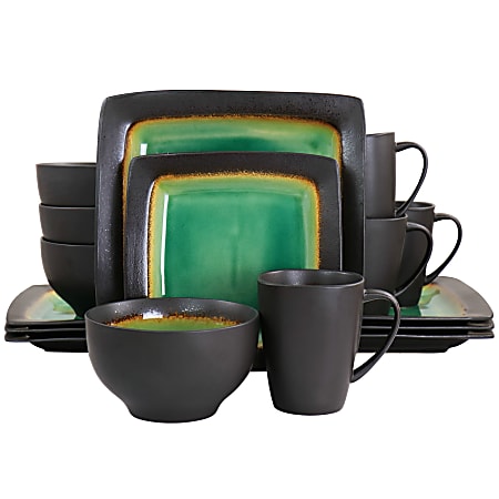 Gibson Ocean Paradise 16 Piece Dinnerware Set Jade Office Depot