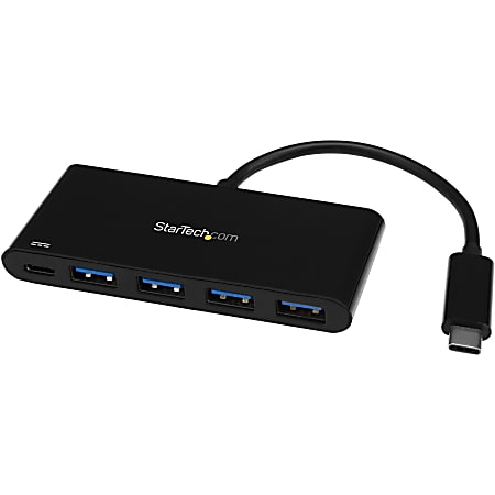 StarTech.com 4 Port USB C Hub with 4x USB Type-A USB 3.0 SuperSpeed 5Gbps - 60W Power Delivery Passthrough - HB30C4AFPD