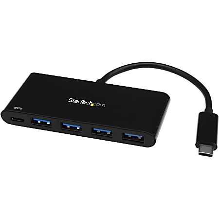 StarTech.com 4 Port USB C Hub with 4x USB Type-A USB 3.0 SuperSpeed 5Gbps - 60W Power Delivery Passthrough - Portable C to A Adapter Hub hub - USB Type-C host to 4x USB-A - 4-Port USB C Hub with Power Delivery 2.0 up to 60W