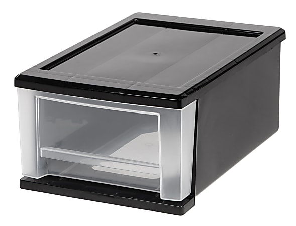 Office Depot® Brand Small Stacking Drawer, Black/Clear