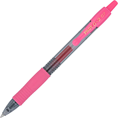 Pilot G2 Gel Pen, Fine Point, 0.7 mm, Clear Barrel, Blush Pink Ink