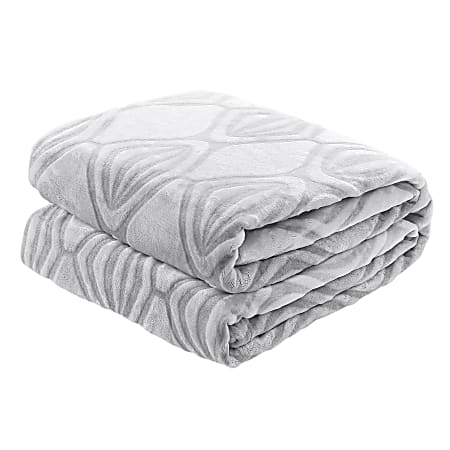 Sedona House Microfiber Flannel Twin Blanket, 60" x 80", Gray