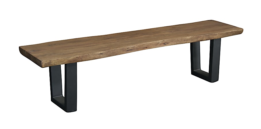 Coast to Coast Knox Industrial Solid Acacia Wood Dining Bench, 18"H x 68"W x 16"D, Sequoia Light Brown