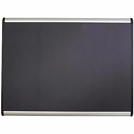 Quartet® Prestige Plus™ Magnetic Fabric Bulletin Board, 36" x 24", Aluminum Frame With Silver Finish