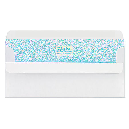 Columbian® #10 Self-Seal® Envelopes, Security, Self-Sealing, White, Box Of 100