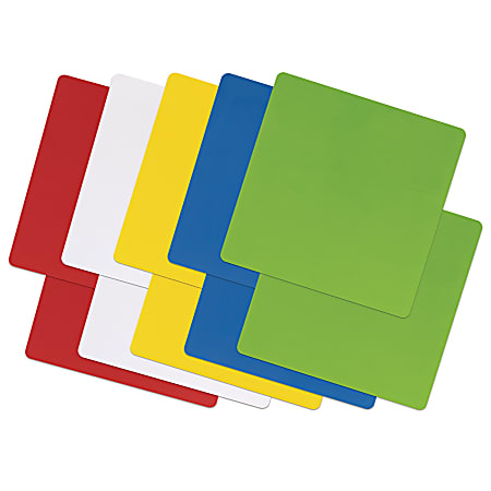 Pacon Self-Stick Dry-Erase Notes, 10" x 10" Squares, Assorted Colors, Pack Of 10 Notes