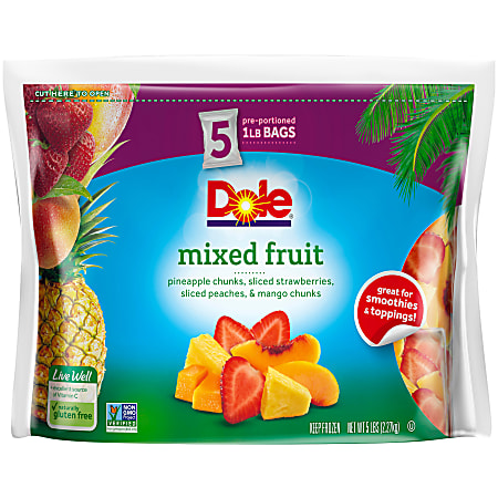 Dole Frozen Mixed Fruit, 1 Lb, Pack Of 5 Bags