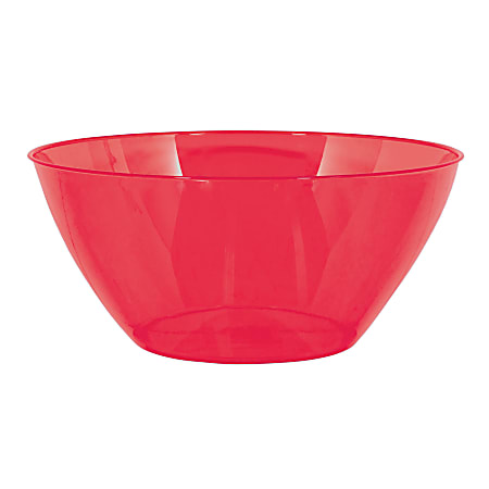 Amscan 5-Quart Plastic Bowls, 11" x 6", Apple Red, Set Of 5 Bowls