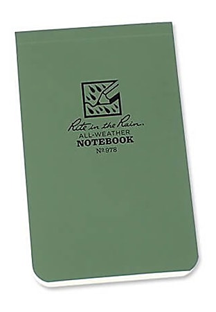 Rite In The Rain Top-Bound Memo Books, 3-1/4” x 5-1/2”, Green, Pack Of 12 Books