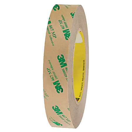 3M™ 467MP Adhesive Transfer Tape, 3" Core, 1" x 60 Yd., Clear, Case Of 6