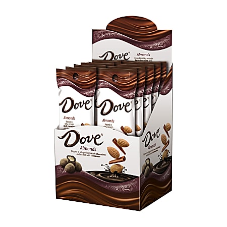 Dove Dark Chocolate And Cinnamon Almonds, 1.6 Oz, Box Of 10 Packs