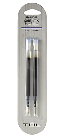 TUL® Gel Pen Refills, Medium Point, 0.7 mm, Blue Ink, Pack Of 2 Refills
