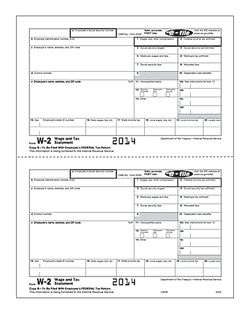 ComplyRight Tax Forms W 2 InkjetLaser Copy B Laser Cut 2 Up 8 12 x 11 ...