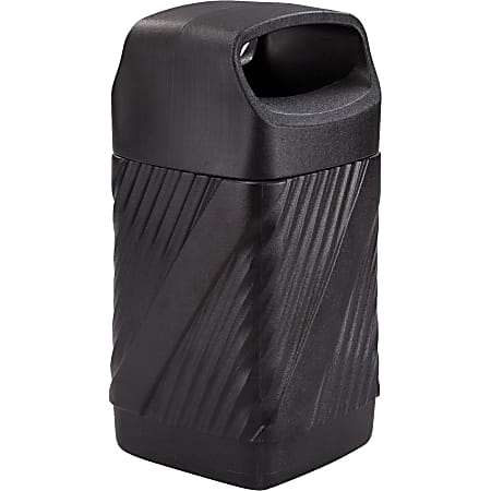 Safco Twist Waste Receptacle - 32 gal Capacity - Removable Lid, Durable, UV Resistant, Fade Resistant - 38" Height x 18.3" Width x 19.4" Depth - High-density Polyethylene (HDPE) - Black - 1 Each
