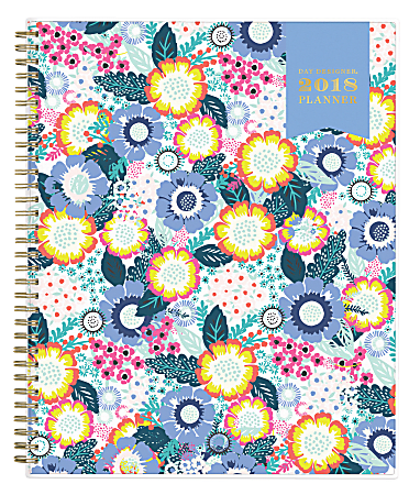 Day Designer for Blue Sky™ Weekly/Monthly Planner, 8 1/2" x 11", 50% Recycled, Floral Charm, January to December 2018 (103140)
