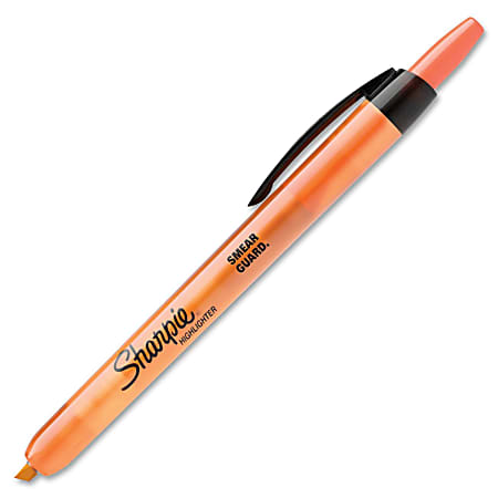 Sharpie Accent Retractable Highlighter - Micro Point Type - Chisel Point Style - Fluorescent Orange - 12 / Dozen