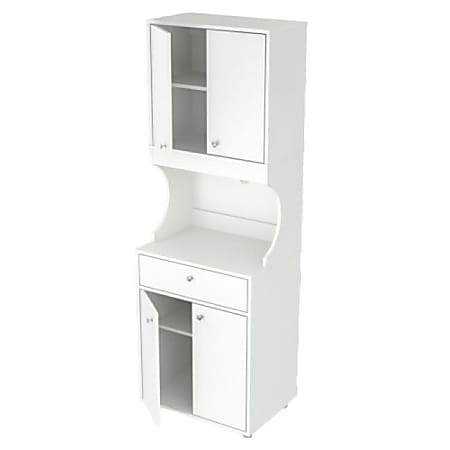 Inval® Galley Melamine Kitchen Storage Cabinet, 4 Door, 67"H x 23-5/8"W x 14-5/8"D, White