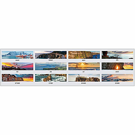House of Doolittle Coastlines Monthly Wall Calendar - Julian Dates - Monthly - 12 Month - January 2024 - December 2024 - 1 Month Single Page Layout - 1.38