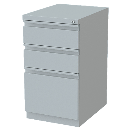Lorell® 19-7/8"D Vertical 3-Drawer Mobile Pedestal File Cabinet, Platinum