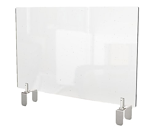 Ghent Partition Extender, Attached Clamp, 24"H x 29"W x 3-7/8"D, Clear