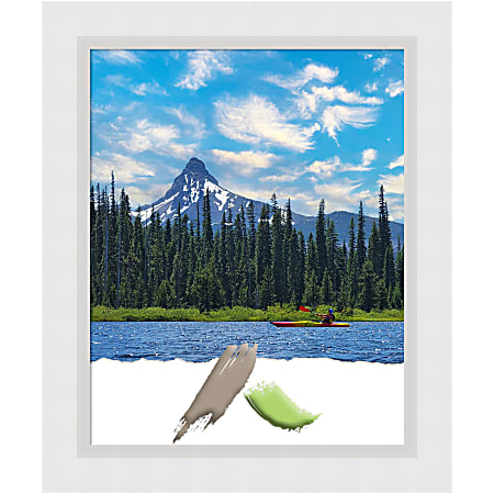 Amanti Art Rectangular Wood Picture Frame, 20” x 24”, Matted For 16” x 20”, Blanco White