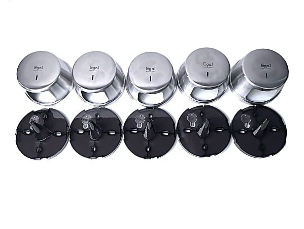 Egal Stainless Steel Dispensers, 6-3/4” x 3-1/2”, Silver, 5 Dispensers Per Pack