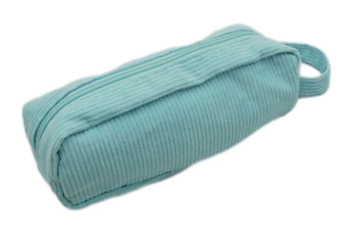 Office Depot® Corduroy Pencil Pouch, 7" x 6-1/2", Blue