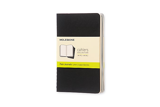 Moleskine Cahier Journals, 3-1/2" x 5-1/2", Black, Set of 3 Journals
