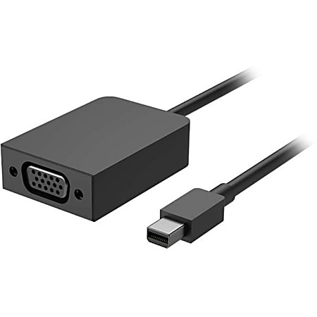 Microsoft Mini DisplayPort to VGA Adapter - Mini DisplayPort/VGA Video Cable for Monitor, Projector, Video Device, Tablet - First End: 1 x HD-15 - Female - Black