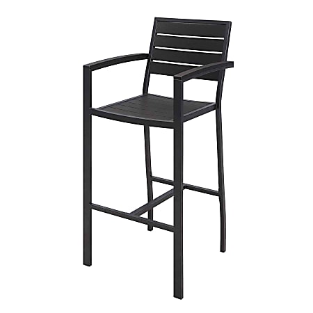 KFI Studios Eveleen Outdoor Barstool, Black