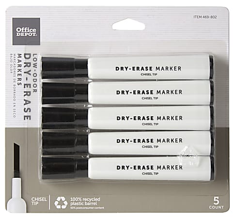 Office Depot® Brand 100% Recycled Low-Odor Dry-Erase Markers,