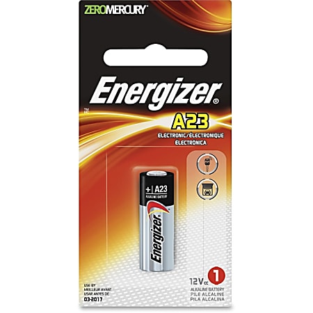 Energizer A23 Electronic 12V Alkaline Battery - Alkaline Manganese Dioxide - 12 V DC - 1 Each