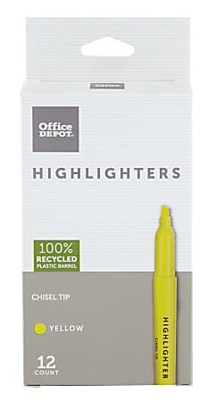 Sharpie Pocket Highlighters, Chisel Tip, Fluorescent Yellow, 4 Count 