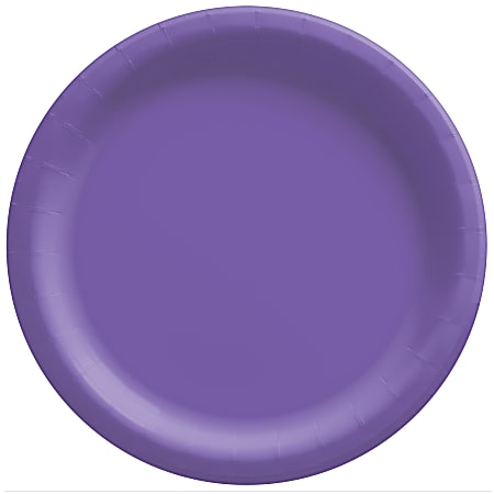 Amscan Round Paper Plates, 8-1/2”, New Purple, Pack