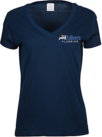 100% Cotton V Neck Tee Ladies