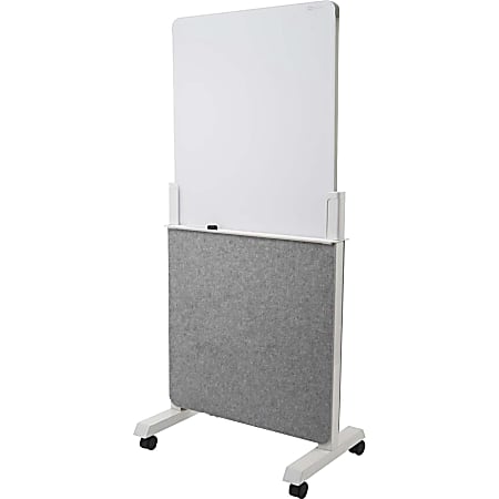 Quartet Agile Easel with Glass Dry-Erase Board - White Tempered Glass Surface - Gray Frame - Assembly Required - 1 Each
