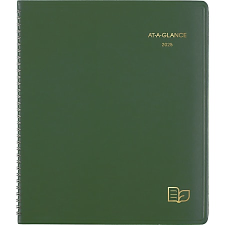 2025 AT-A-GLANCE® Recycled Monthly Planner, 9" x 11", Green, January 2025 To December 2025, 70260G60
