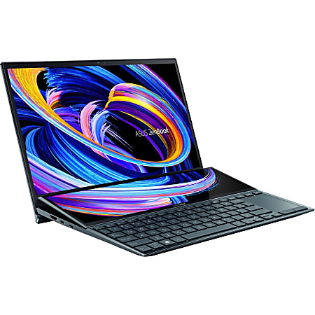 Asus ZenBook Duo 14 UX482 UX482EGR-XB77T 14" Notebook - Full HD - 1920 x 1080 - Intel Core i7 11th Gen i7-1195G7 Quad-core (4 Core) 3 GHz - 32 GB RAM - 1 TB SSD - Celestial Blue - Intel Chip - Windows 11 Pro - 17 Hour Battery