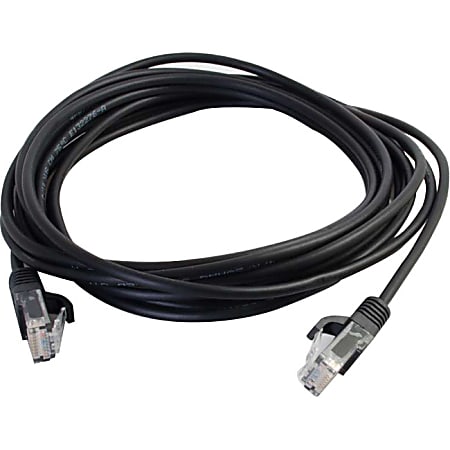 C2G 5ft Cat5e Snagless Unshielded (UTP) Slim Network Patch Cable - Black - Slim Category 5e for Network Device - RJ-45 Male - RJ-45 Male - 5ft - Black