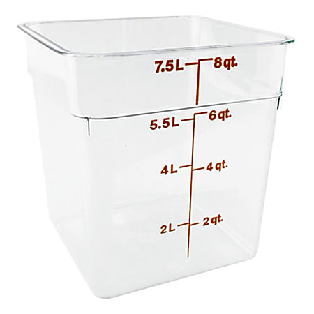 Cambro 6 and 8 Qt. Clear Round Polycarbonate Food Storage