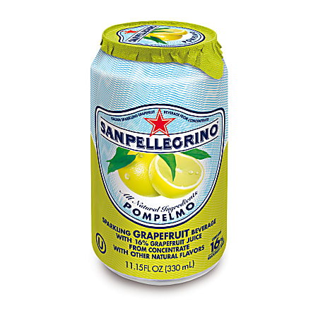SANPELLEGRINO® Italian Sparkling Fruit Beverage, 11.15 Oz, Pompelmo (Grapefruit), Pack Of 12