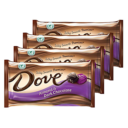 Dove Promises Dark Chocolate And Almonds, 7.94 Oz, Pack Of 4 Bags