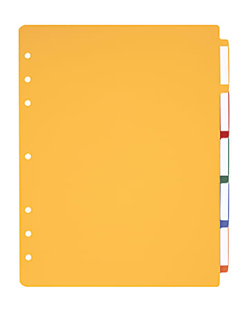 Office Depot® Brand Plastic Dividers With Tabs And Labels, Multicolor, 5-Tab