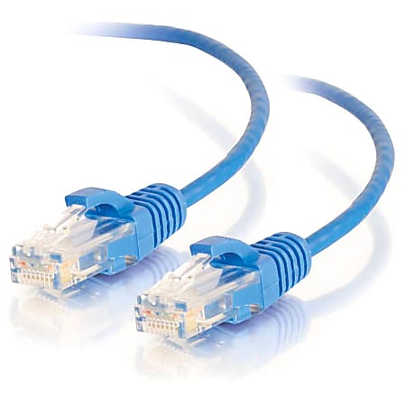 C2G 3ft Cat6 Ethernet Cable - Slim - Snagless Unshielded (UTP) - Blue - Slim Category 6 for Network Device - RJ-45 Male - RJ-45 Male - 3ft - Blue